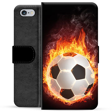 Custodia a Portafoglio Premium per iPhone 6 / 6S - Football Flame