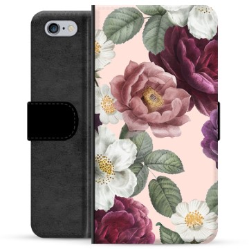 Custodia a Portafoglio Premium per iPhone 6 / 6S - Fiori Romantici