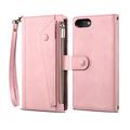 Custodia a portafoglio con cerniera e cinturino da polso Esseble per iPhone 7/8/SE (2020)/SE (2022) - Rosa