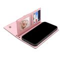 Custodia a portafoglio con cerniera e cinturino da polso Esseble per iPhone 7/8/SE (2020)/SE (2022) - Rosa