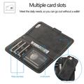 Custodia a portafoglio 2 in 1 in stile vintage per iPhone 7/8/SE (2020)/SE (2022) con coperchio rimovibile - Nera