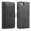 Custodia a portafoglio 2 in 1 in stile vintage per iPhone 7 Plus/8 Plus con coperchio rimovibile - Nera