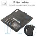 Custodia a portafoglio 2 in 1 in stile vintage per iPhone 7 Plus/8 Plus con coperchio rimovibile - Nera