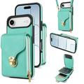 Custodia iPhone Air Tutto in uno con portafoglio e cinturino - Menta