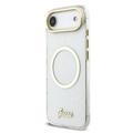 Custodia con cinturino iPhone Air Guess IML Glitter Script - Compatibile con MagSafe - Trasparente