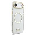 Custodia con cinturino iPhone Air Guess IML Glitter Script - Compatibile con MagSafe - Trasparente