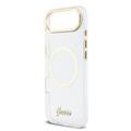 Custodia con cinturino iPhone Air Guess IML Glitter Script - Compatibile con MagSafe - Trasparente
