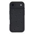 Custodia antiurto in TPU per iPhone Air con motivo a cuore e bordi rialzati - Nera