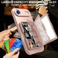 Custodia ibrida per iPhone Air con specchio nascosto e slot per schede - rosa