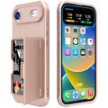Custodia ibrida per iPhone Air con specchio nascosto e slot per schede - rosa