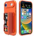 Custodia ibrida per iPhone Air con specchio nascosto e slot per schede - Arancione