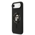 Custodia MagSafe in silicone liquido Karl Lagerfeld Karl and Choupette per iPhone Air - Nera