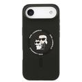 Custodia MagSafe in silicone liquido Karl Lagerfeld Karl and Choupette per iPhone Air - Nera