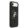 Custodia MagSafe in silicone liquido Karl Lagerfeld Karl and Choupette per iPhone Air - Nera