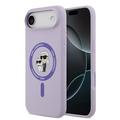 Custodia MagSafe in silicone liquido Karl Lagerfeld Karl and Choupette per iPhone Air - Viola