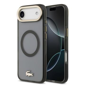 Custodia ibrida iPhone Air Lacoste Frosted Finish Gold Logo - Compatibile con MagSafe - Nera