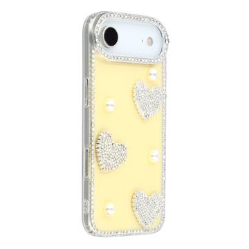 Custodia ibrida iPhone Air Amore scintillante e perla - Gialla