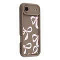 Custodia elegante in TPU antiurto per iPhone Air con bordi rialzati - Marrone / Grande fiocco