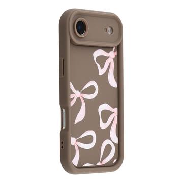 Custodia elegante in TPU antiurto per iPhone Air con bordi rialzati - Marrone / Grande fiocco