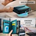 Custodia a portafoglio con blocco RFID CaseMe C36 per iPhone Duo - Verde
