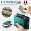 Custodia a portafoglio con blocco RFID CaseMe C36 per iPhone Duo - Verde