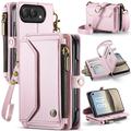 Custodia a portafoglio con blocco RFID CaseMe C36 per iPhone Duo - Rosa