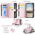 Custodia a portafoglio con blocco RFID CaseMe C36 per iPhone Duo - Rosa