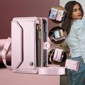Custodia a portafoglio con blocco RFID CaseMe C36 per iPhone Duo - Rosa