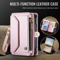 Custodia a portafoglio con blocco RFID CaseMe C36 per iPhone Duo - Rosa