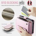 Custodia a portafoglio con blocco RFID CaseMe C36 per iPhone Duo - Rosa