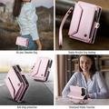 Custodia a portafoglio con blocco RFID CaseMe C36 per iPhone Duo - Rosa