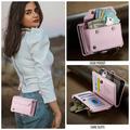 Custodia a portafoglio con blocco RFID CaseMe C36 per iPhone Duo - Rosa