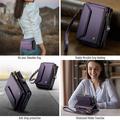 Custodia a portafoglio con blocco RFID CaseMe C36 per iPhone Duo - Viola