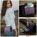 Custodia a portafoglio con blocco RFID CaseMe C36 per iPhone Duo - Viola