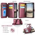 Custodia a portafoglio con blocco RFID CaseMe C36 per iPhone Duo - Rossa