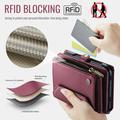 Custodia a portafoglio con blocco RFID CaseMe C36 per iPhone Duo - Rossa