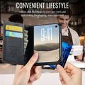 Custodia a portafoglio in pelle di vitello con blocco RFID iPhone Duo Caseme 033 - Nera