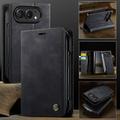 Custodia a portafoglio in pelle di vitello con blocco RFID iPhone Duo Caseme 033 - Nera