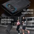 Custodia a portafoglio in pelle di vitello con blocco RFID iPhone Duo Caseme 033 - Nera
