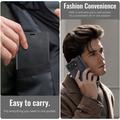 Custodia a portafoglio in pelle di vitello con blocco RFID iPhone Duo Caseme 033 - Nera