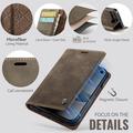 Custodia a portafoglio in pelle di vitello con blocco RFID iPhone Duo Caseme 033 - Caffè