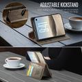 Custodia a portafoglio in pelle di vitello con blocco RFID iPhone Duo Caseme 033 - Caffè
