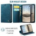 Custodia a portafoglio in pelle di vitello con blocco RFID iPhone Duo Caseme 033 - Verde