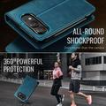 Custodia a portafoglio in pelle di vitello con blocco RFID iPhone Duo Caseme 033 - Verde