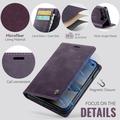 Custodia a portafoglio in pelle di vitello con blocco RFID iPhone Duo Caseme 033 - Viola