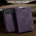 Custodia a portafoglio in pelle di vitello con blocco RFID iPhone Duo Caseme 033 - Viola
