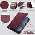 Custodia a portafoglio in pelle di vitello con blocco RFID iPhone Duo Caseme 033 - Rossa