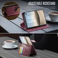 Custodia a portafoglio in pelle di vitello con blocco RFID iPhone Duo Caseme 033 - Rossa