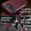 Custodia a portafoglio in pelle di vitello con blocco RFID iPhone Duo Caseme 033 - Rossa
