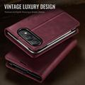 Custodia a portafoglio in pelle di vitello con blocco RFID iPhone Duo Caseme 033 - Rossa